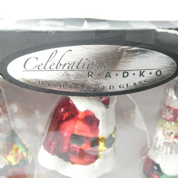 Celebrations by Radko - Set of 6 Blown Glass Christmas Ornaments Santa Claus - Picture 2 of 8